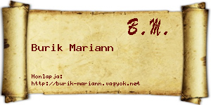 Burik Mariann névjegykártya