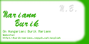 mariann burik business card